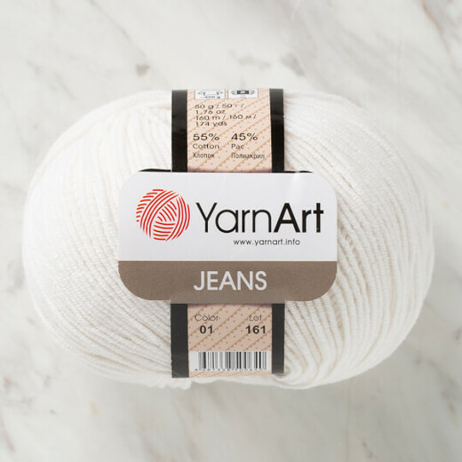 Yarn Art Jeans 01 slonová kost