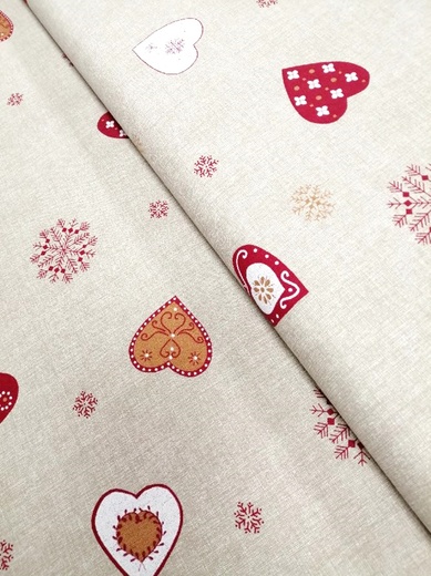 Plátno vánoční srdce 020043