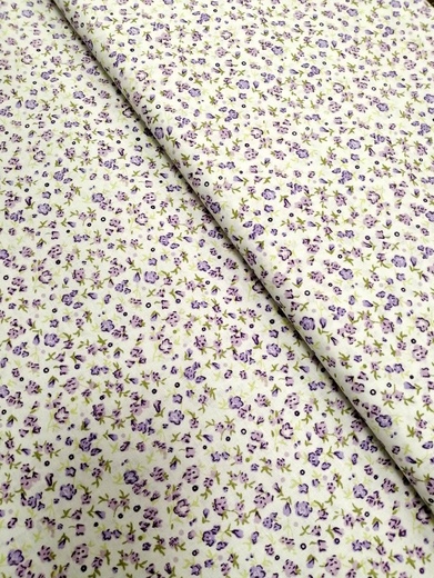 Plátno drobné fialové květy 060002