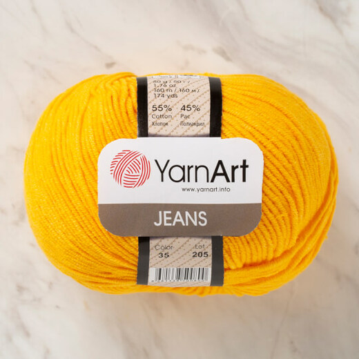 YarnArt Jeans 35 tm. žlutá