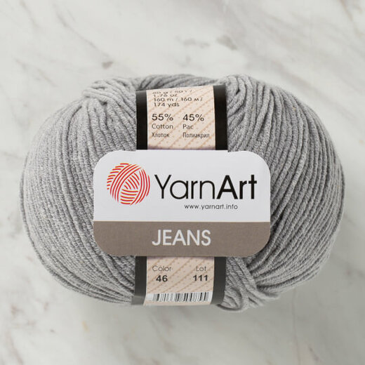YarnArt Jeans 46 tm. šedá