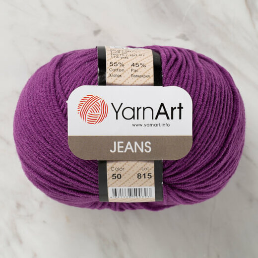Yarn Art Jeans 50 tmavá fialová