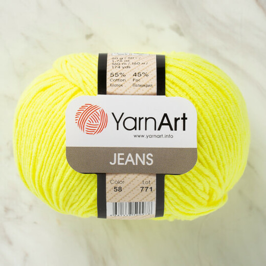Yarn Art Jeans 58 neonově žlutá
