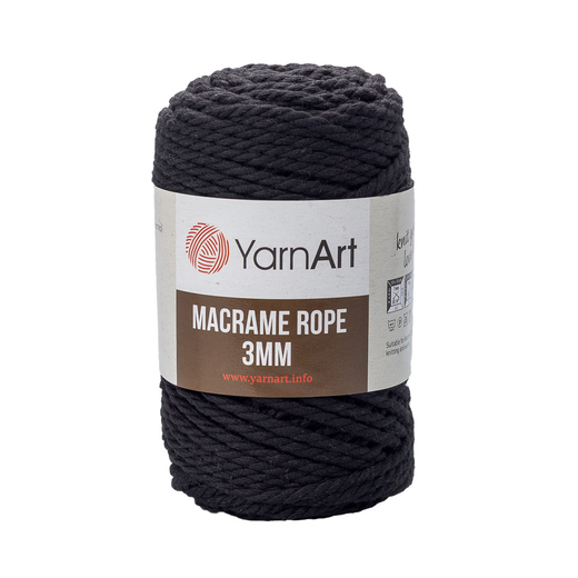 Macrame rope 3mm 750 černá