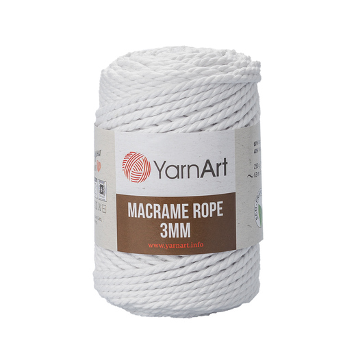 Macrame rope 3mm 751 bílá