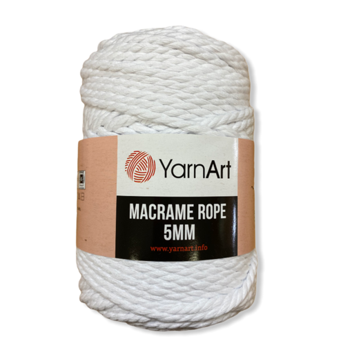 Macrame rope 5mm 751 bílá